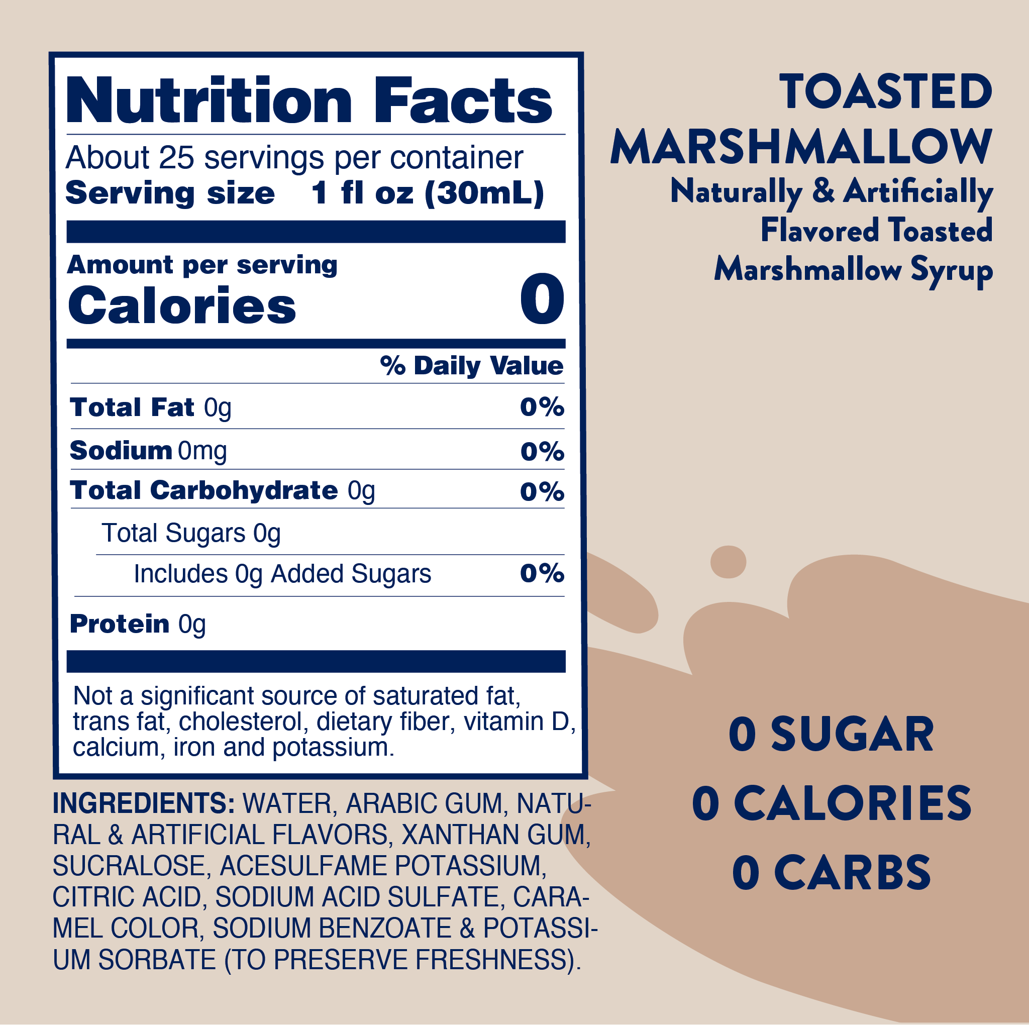 Toasted Marshmallow Syrup - Sugar Free