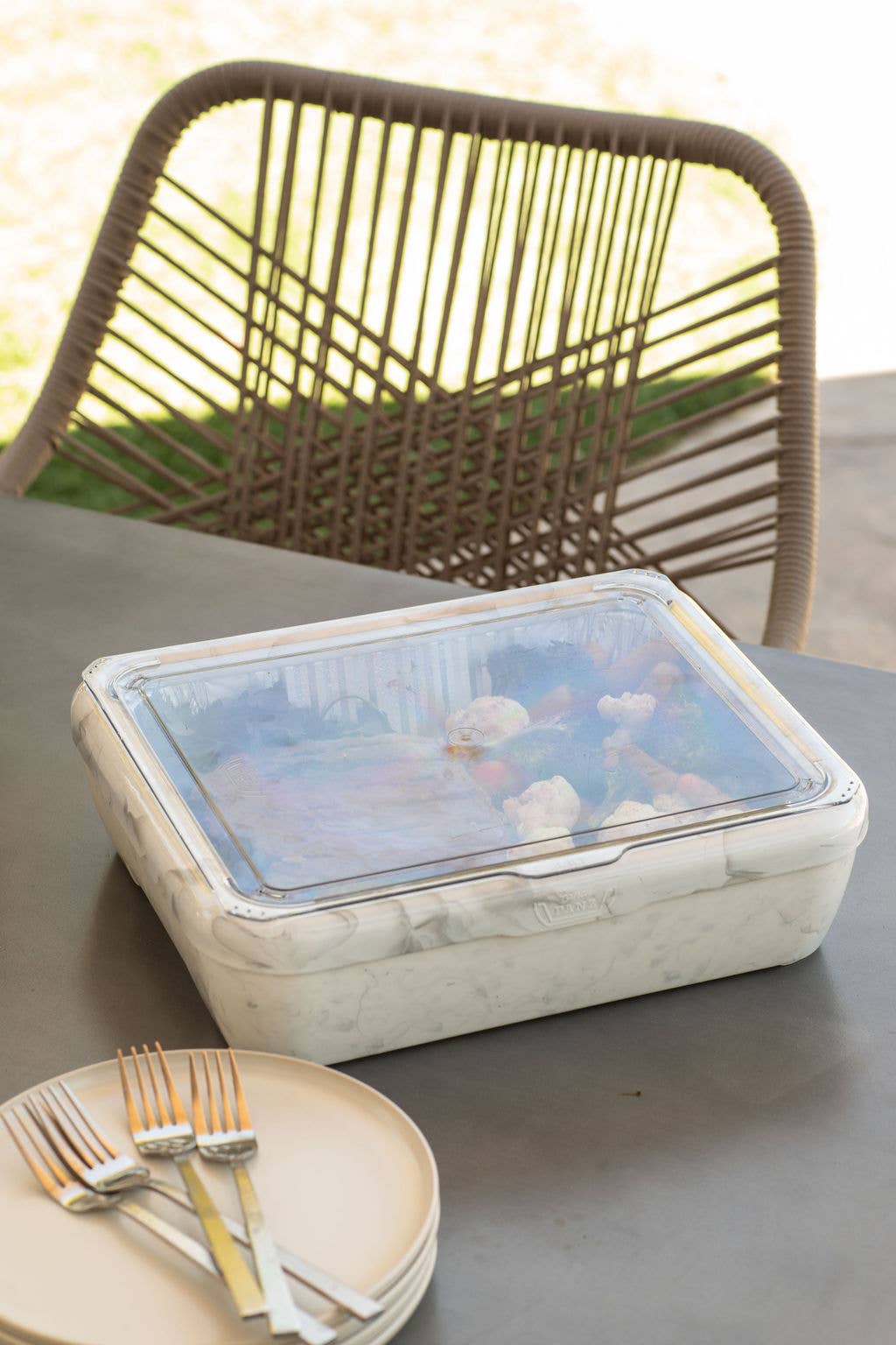 Premium Set - Pan Frame w/Lid & Hot or Cold Gel Pack -Marble