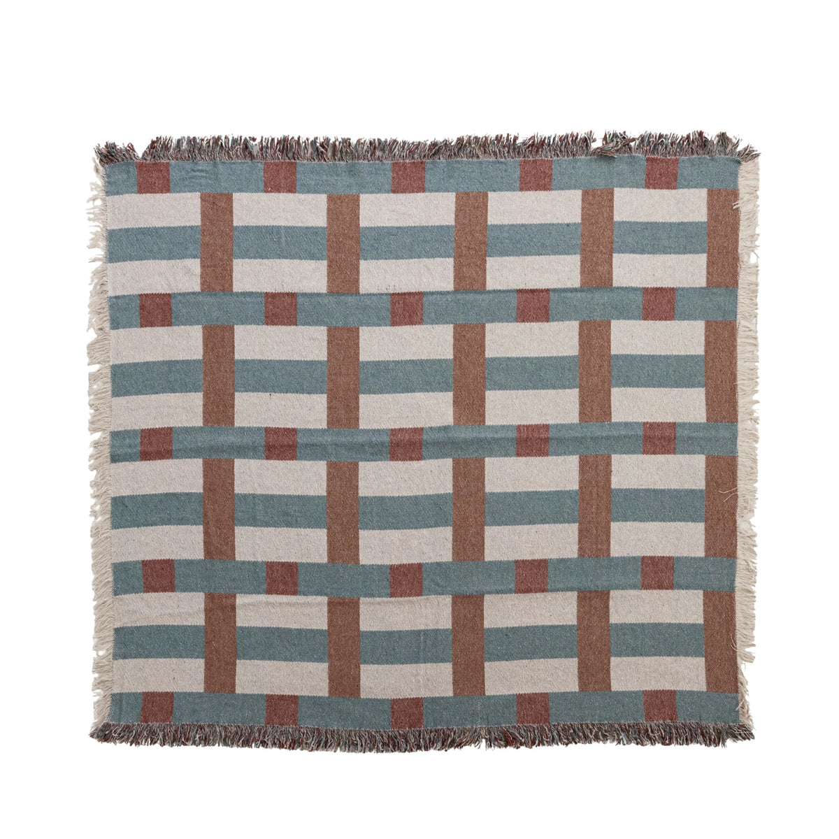 Jacquard Throw w/ Block Pattern