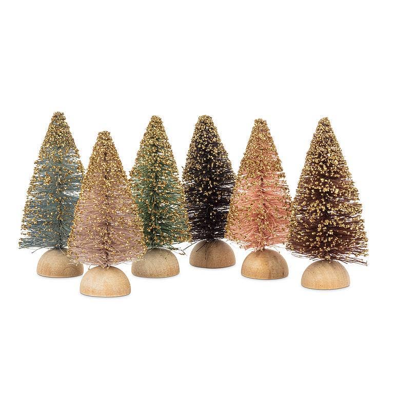 Mini Brush Tree with Glitter- Assorted