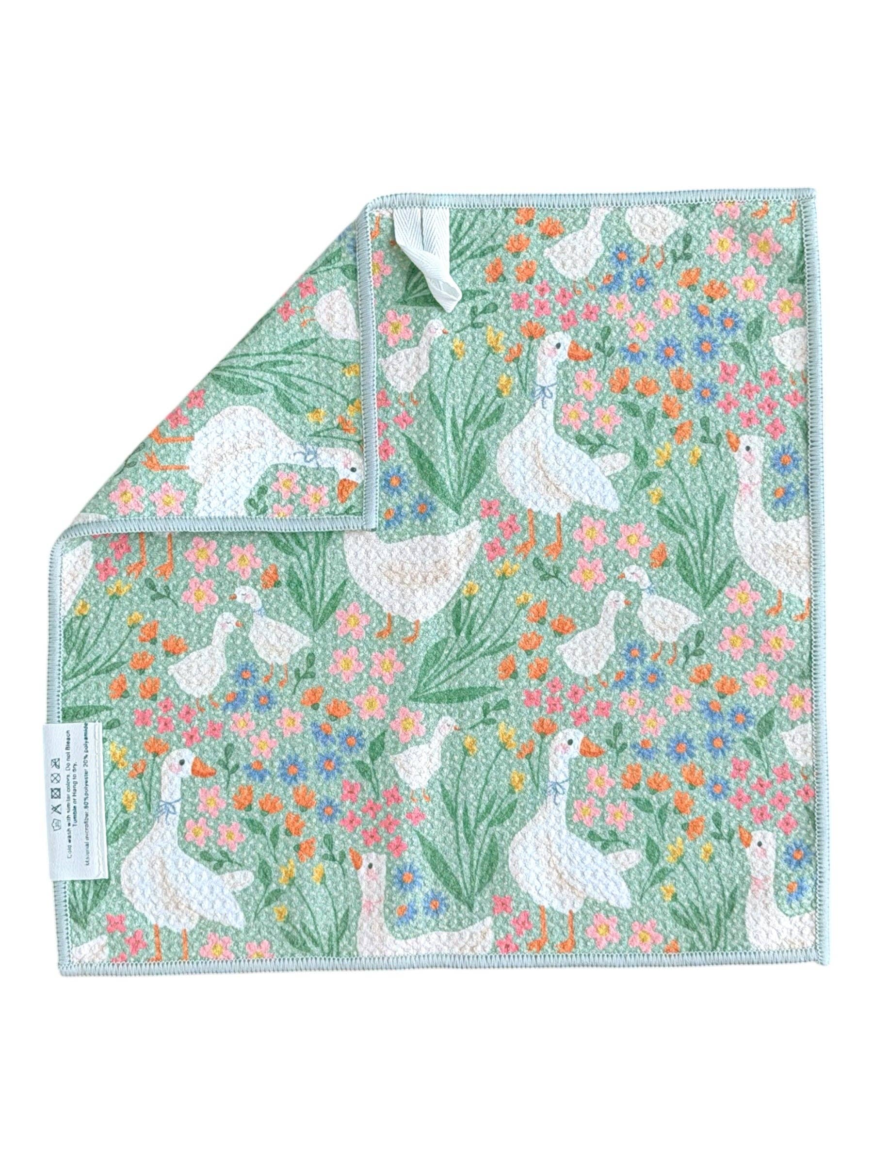 Wildflower Waddle: Double-Sided Hand Towel & Washcloth