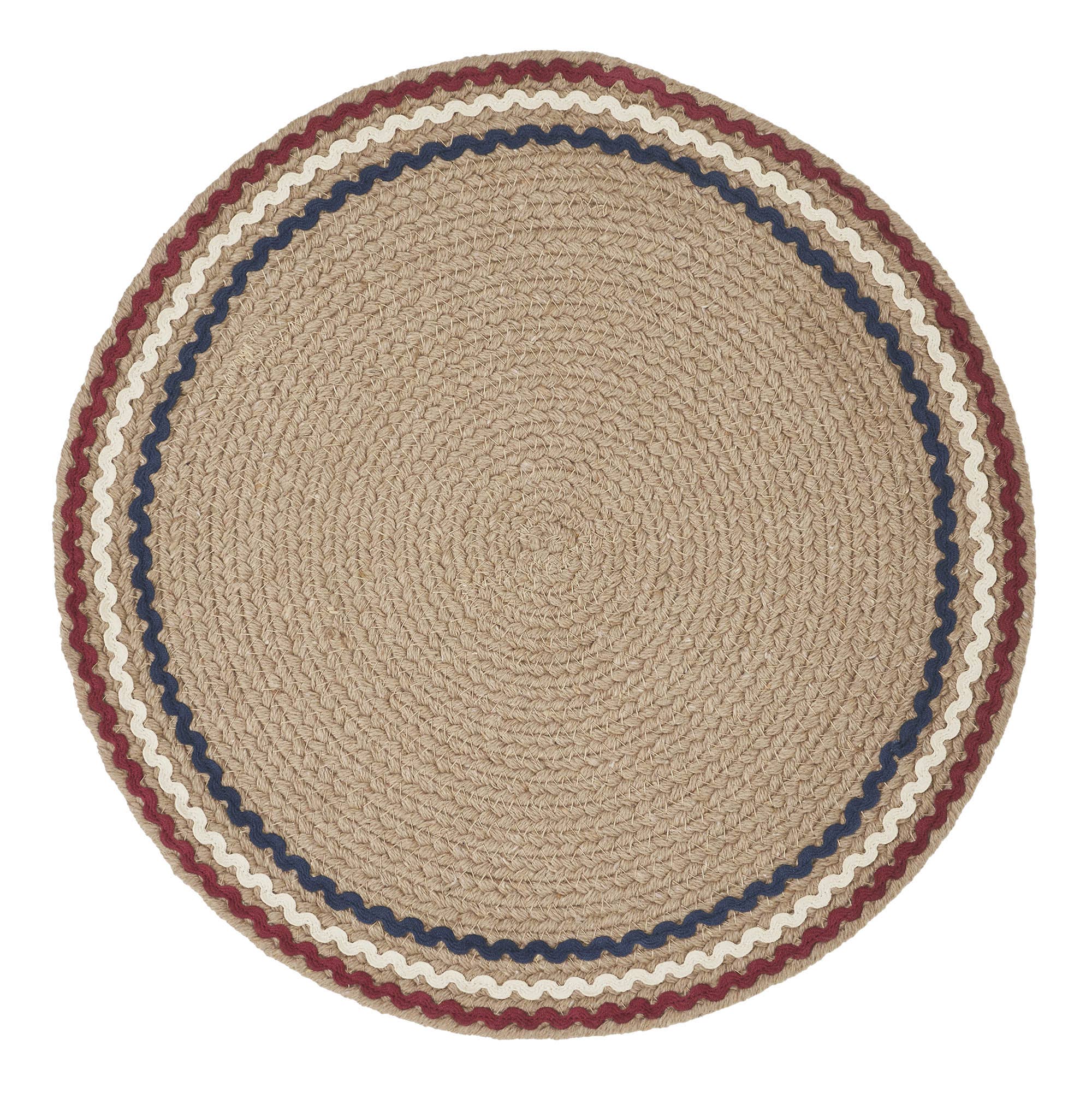 Red White Blue Ric Rac Placemat 14 Inch Diameter