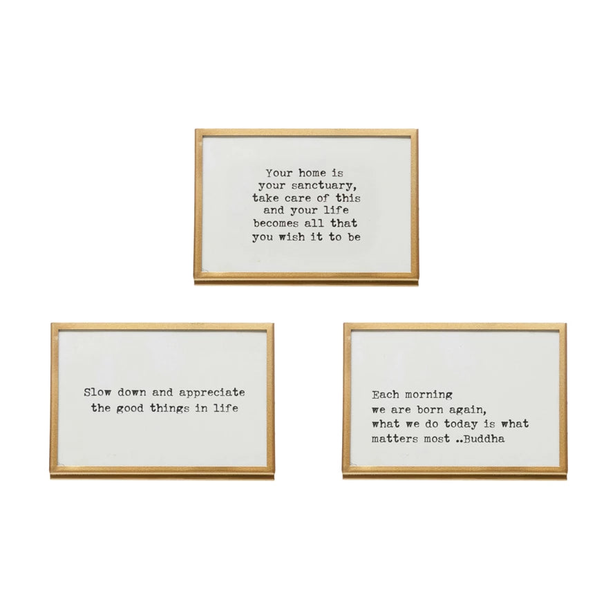Gold Frame w/ Saying