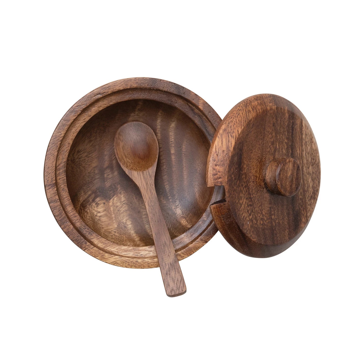Wood Bowl w/ Lid & Spoon