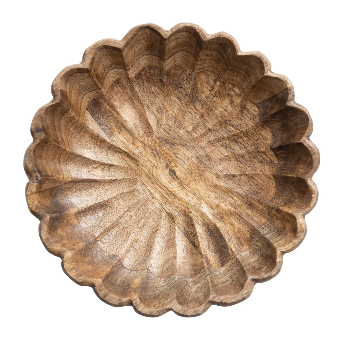 Scalloped Wood Bowl