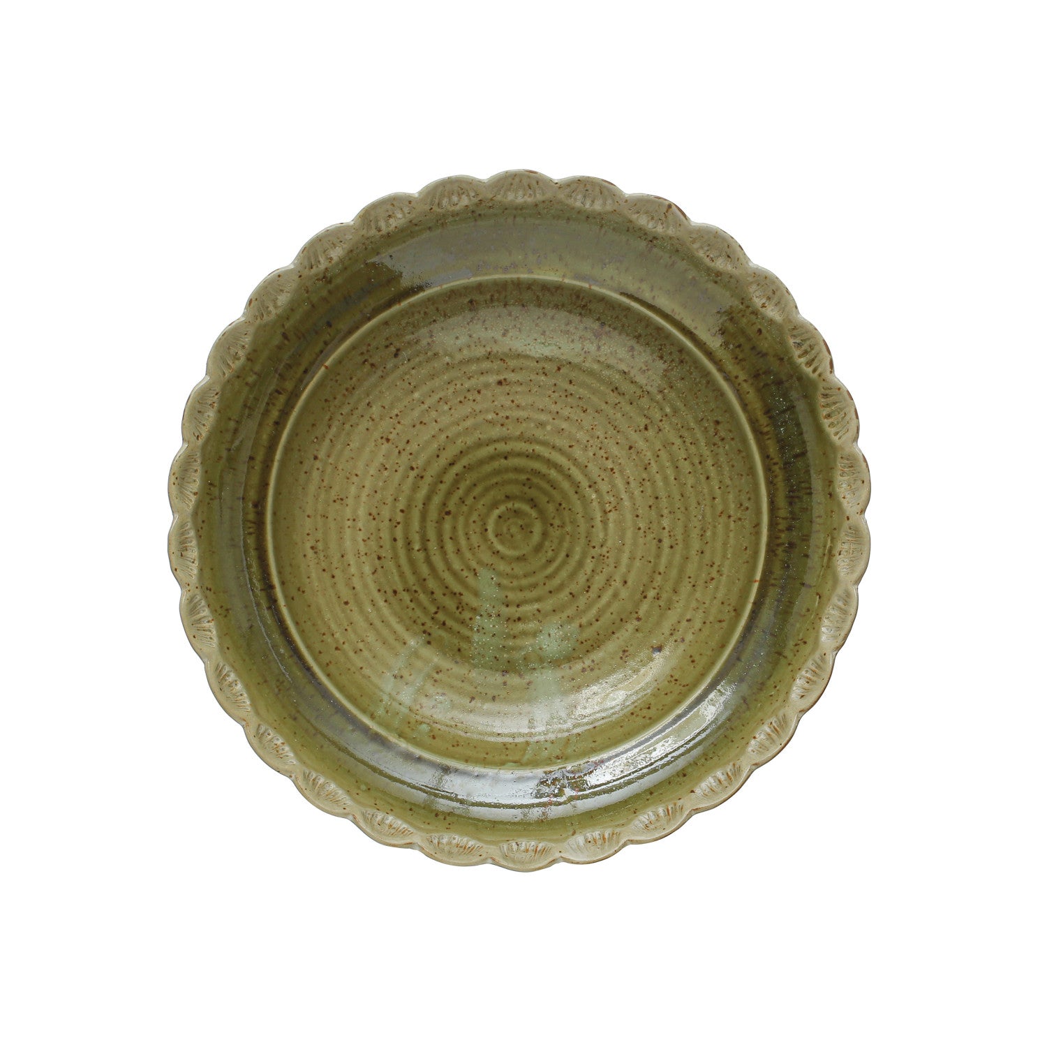 Stoneware Scalloped Edge Bowl