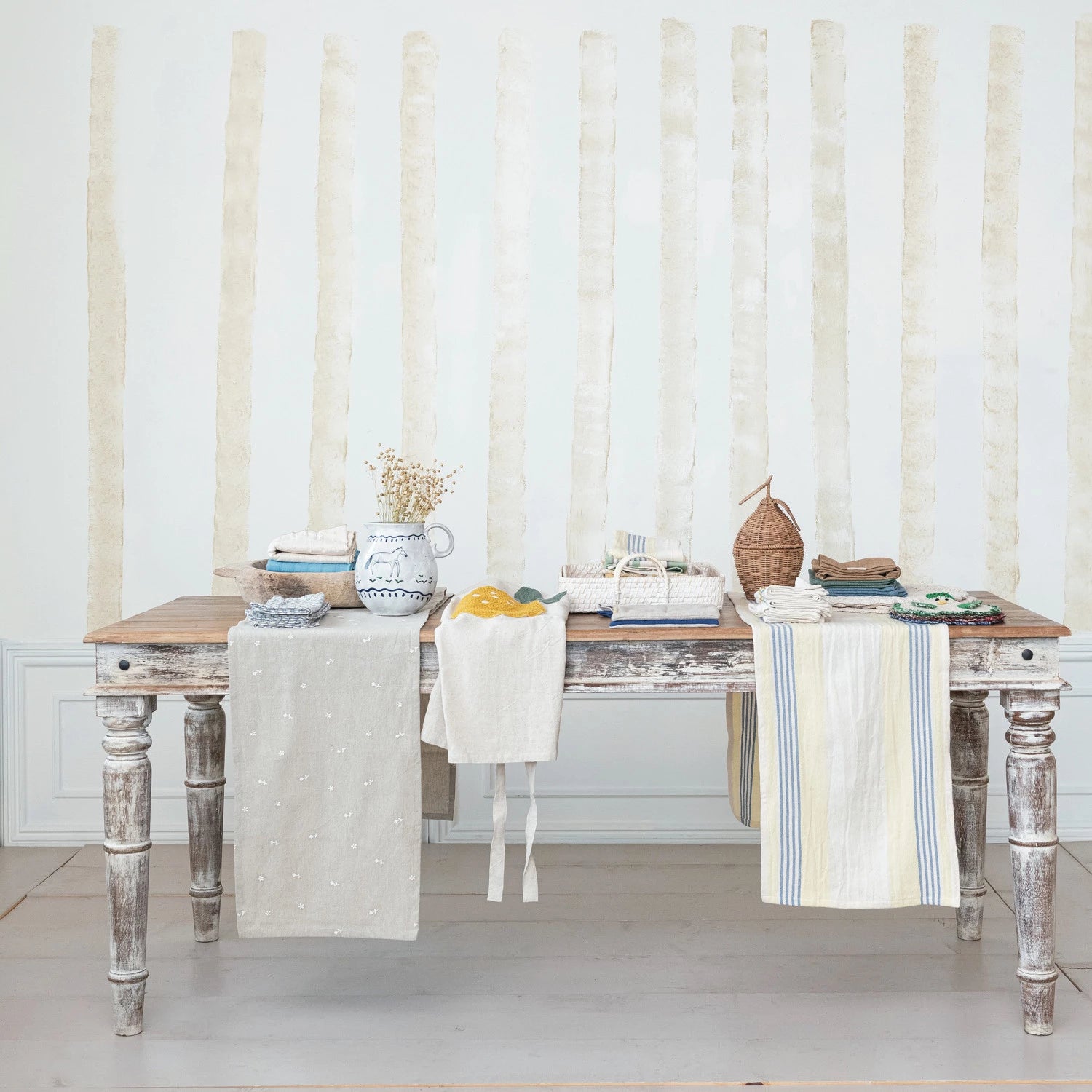 Embroidered Flower Runner