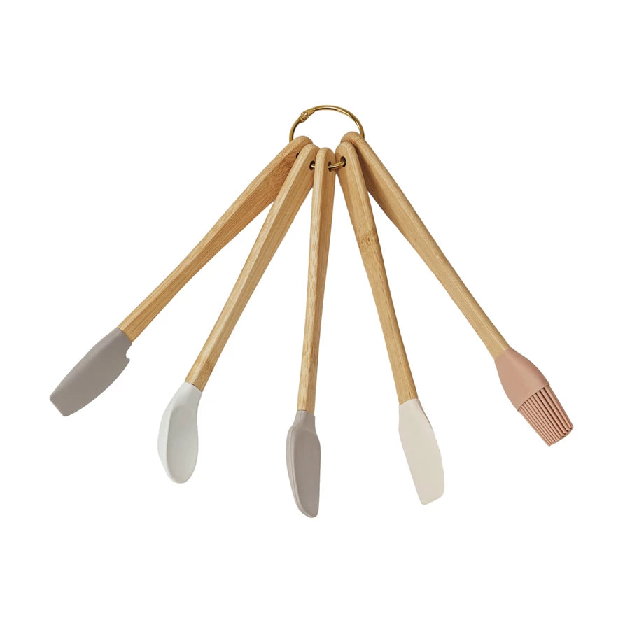 Mini Silicone & Wood Utensils