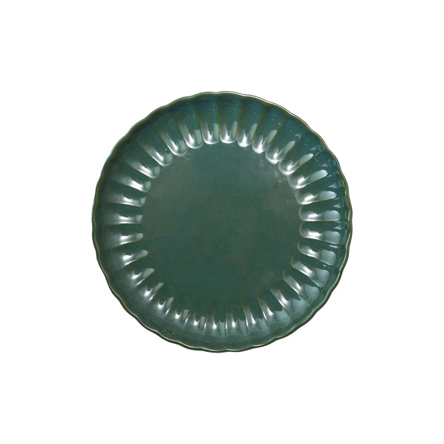 Fluted Plate - Green