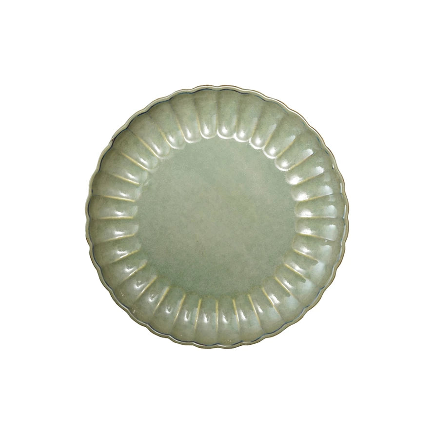 Fluted Plate - Sage Green
