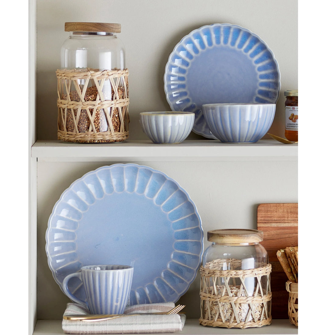 Fluted Bowl - Light Blue