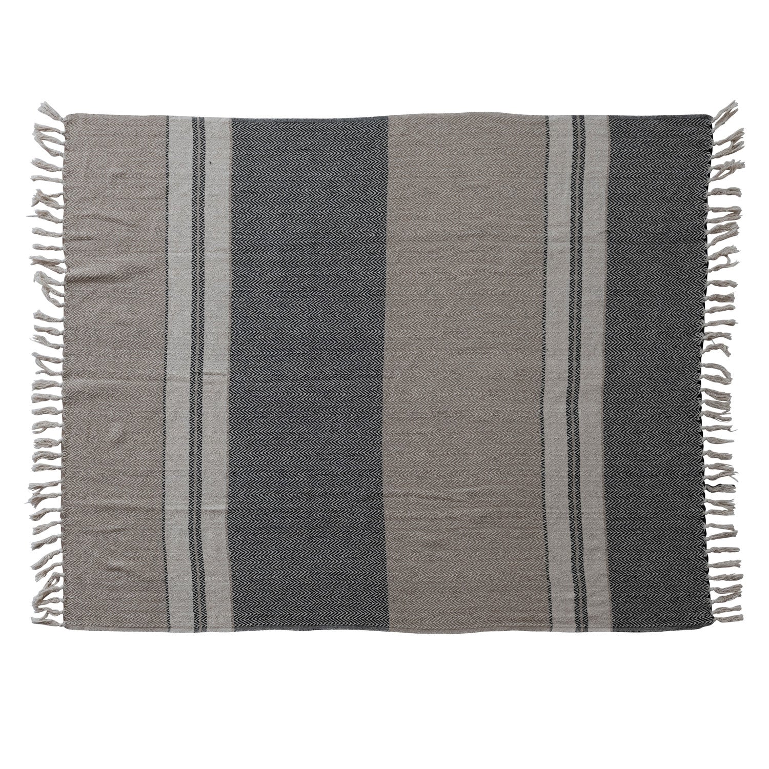 Recycled Cotton Striped Throw