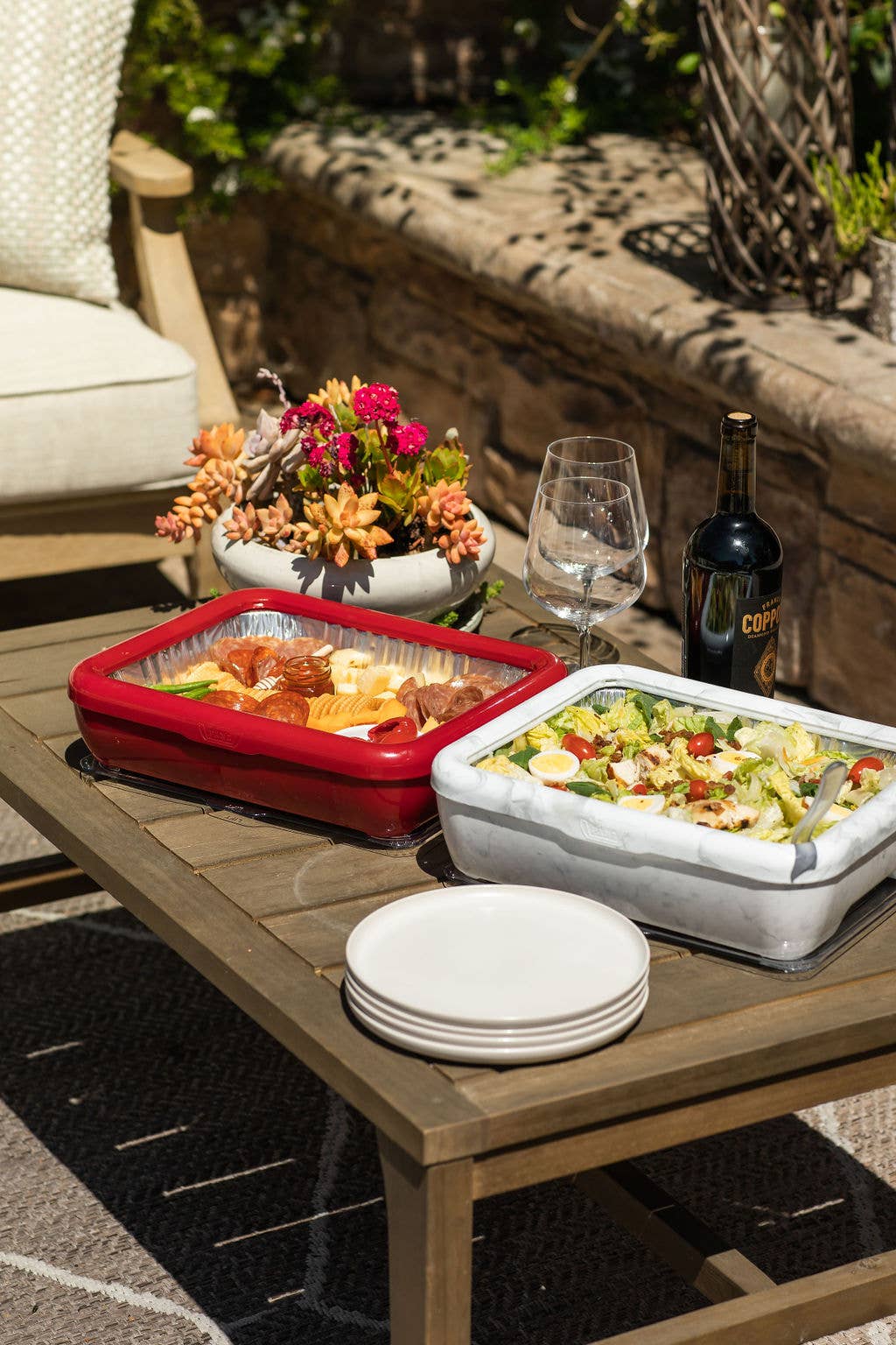 Premium Set - Pan Frame w/Lid & Hot or Cold Gel Pack -Marble