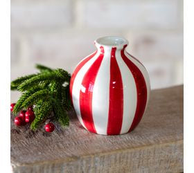Red/White Stripe Vase