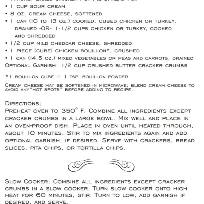 Artisan Chicken Pot Pie Spread Mix