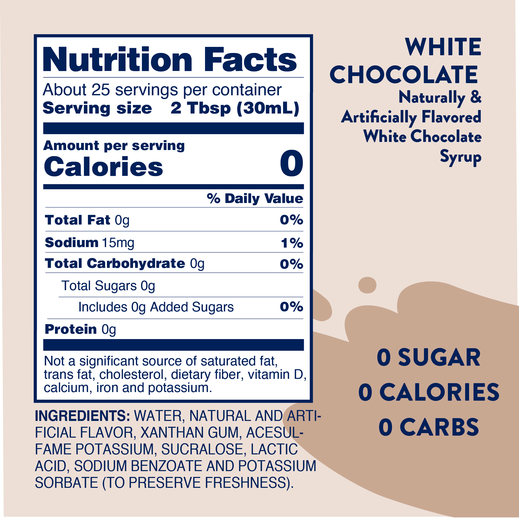 White Chocolate Syrup - Sugar Free
