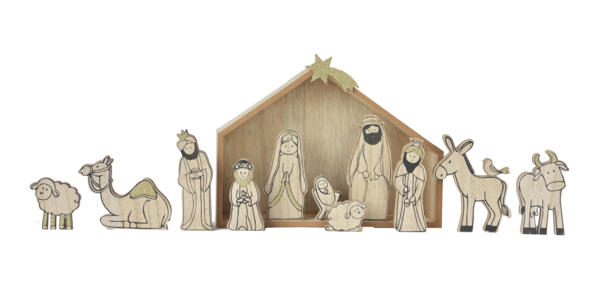 Wood Nativity Set