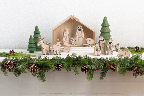 Wood Nativity Set