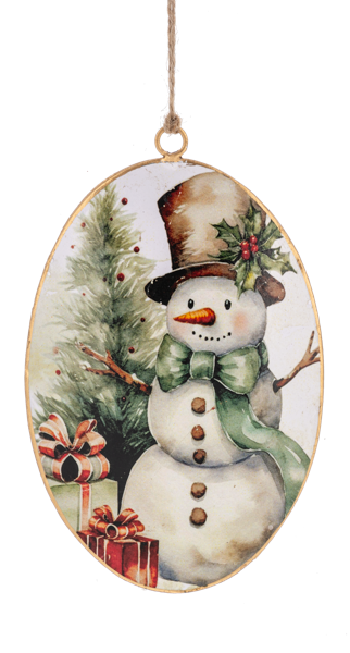Snowman Disk Ornament
