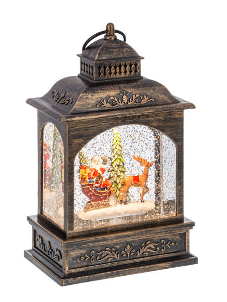 LED Shimmer Santa Lantern