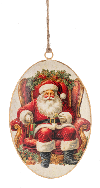 Vintage Santa Disk Ornament
