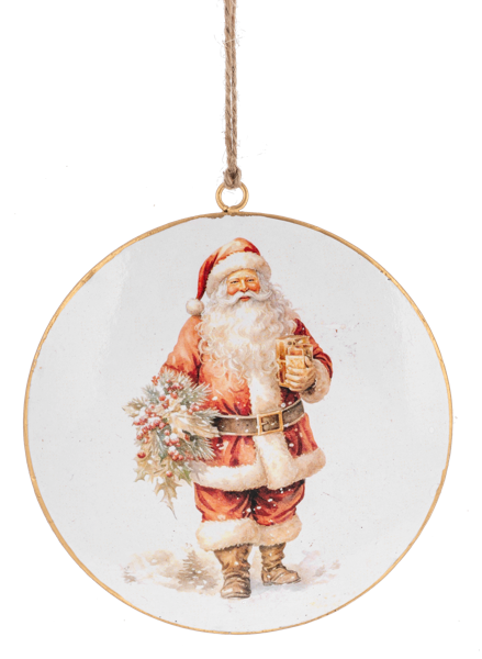 Santa Disk Ornament
