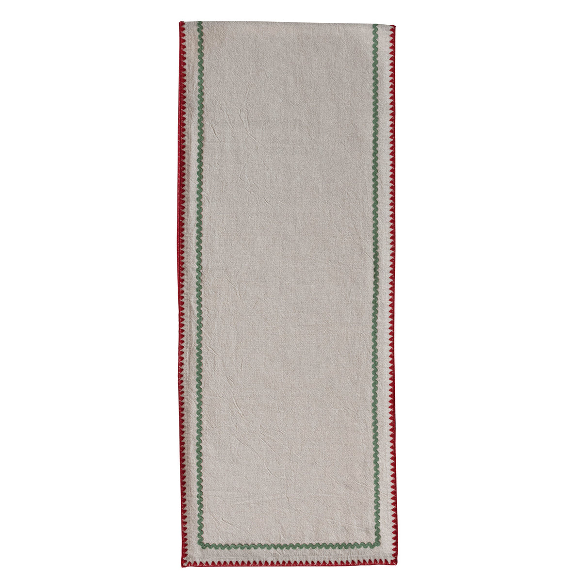 Red & Green Stitched Edge Table Runner