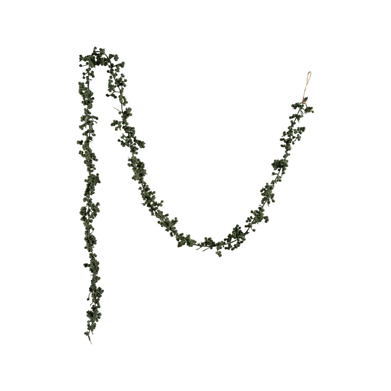 Green Flocked Ball Garland