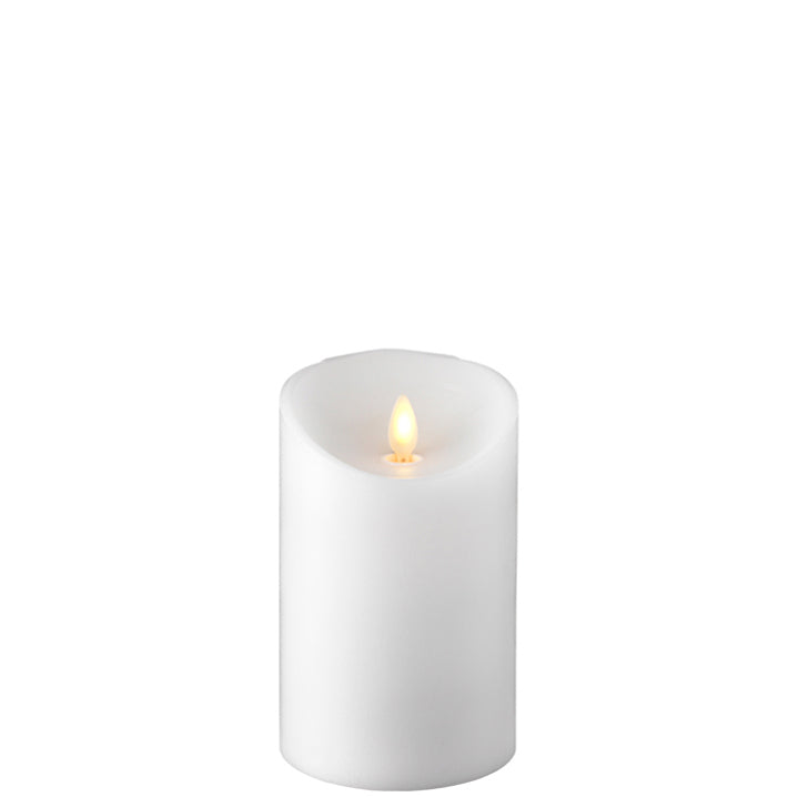 3.5" White Push Flame Pillar