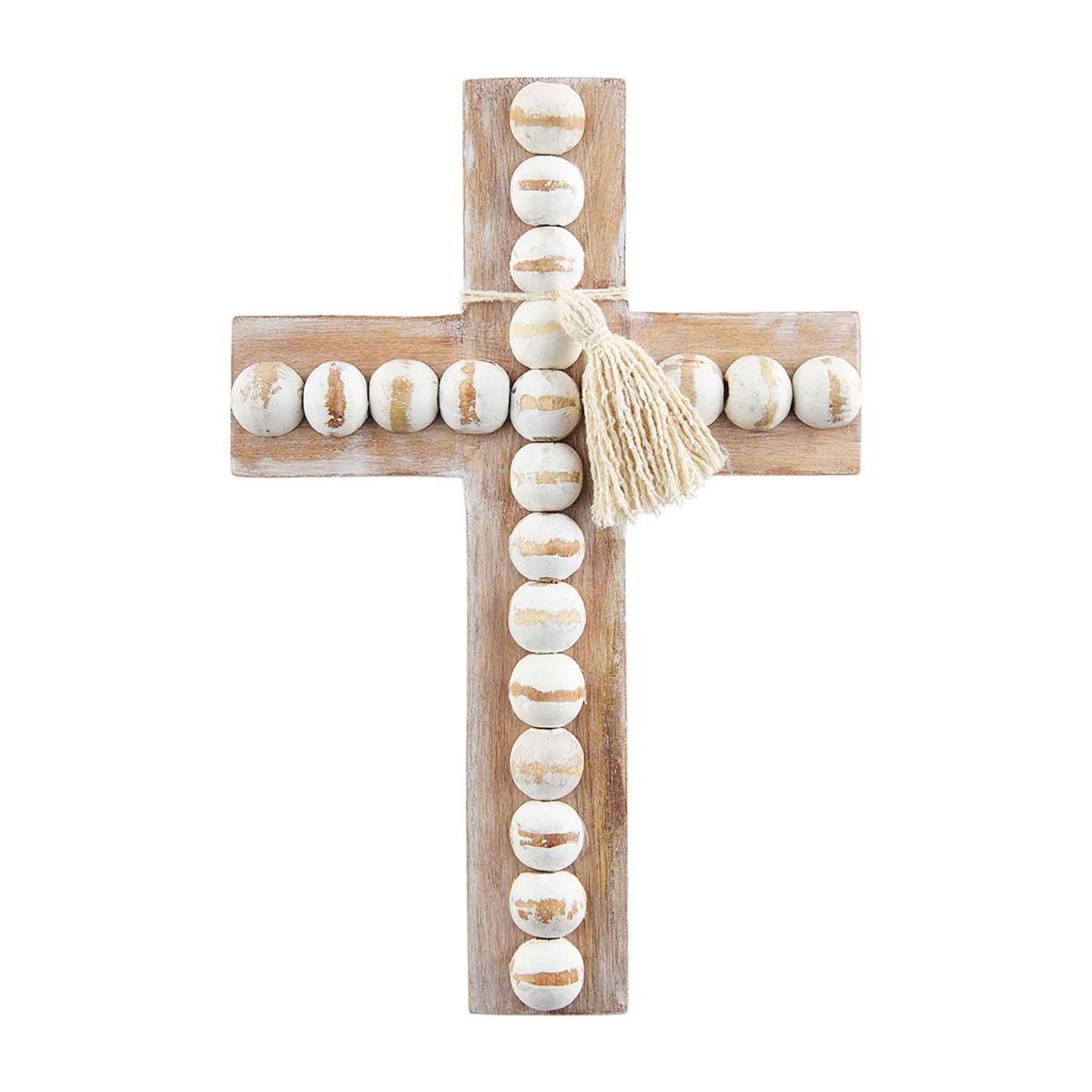 Wood Beaded Cross