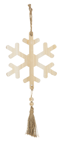 Snowflake w/ Wood Beads & Tassel Ornament