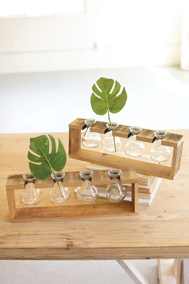 Wood Stand Bud Vases