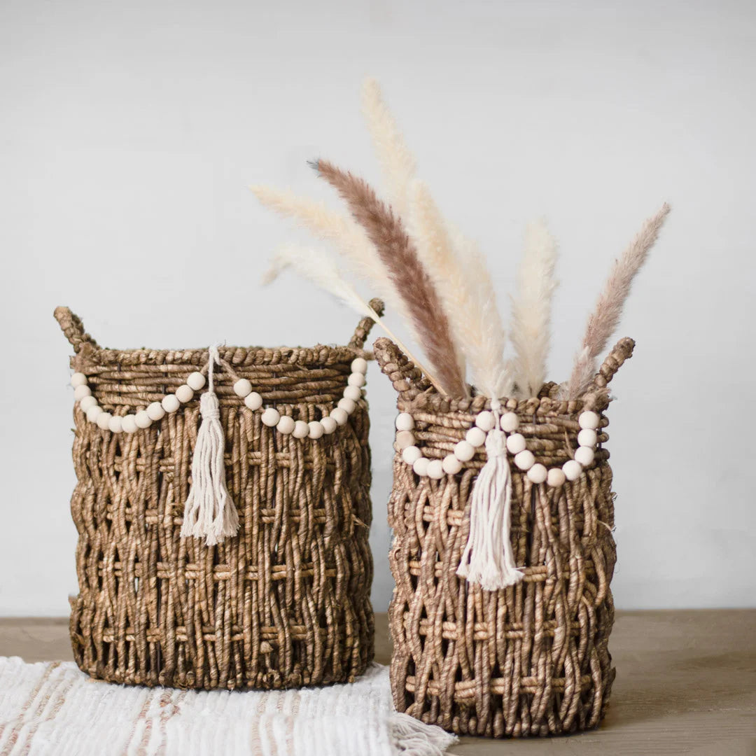 Beaded Corn Rope Basket