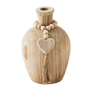 Heart Paulownia Beaded Vase
