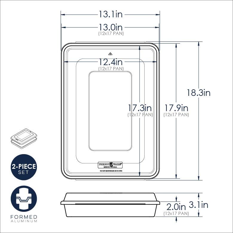 High Sided Sheet Cake Pan with lid