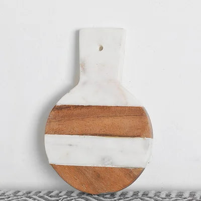 Horizontal Round Marble With Wood Board