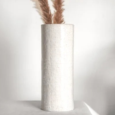 White Check Vase