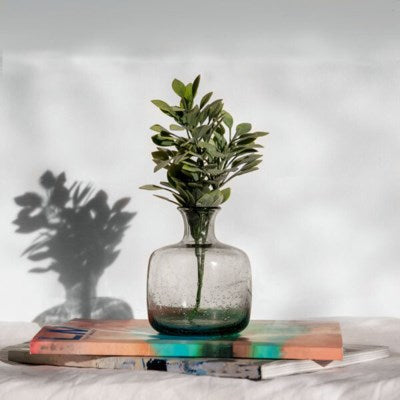 5" Grey Glass Vase
