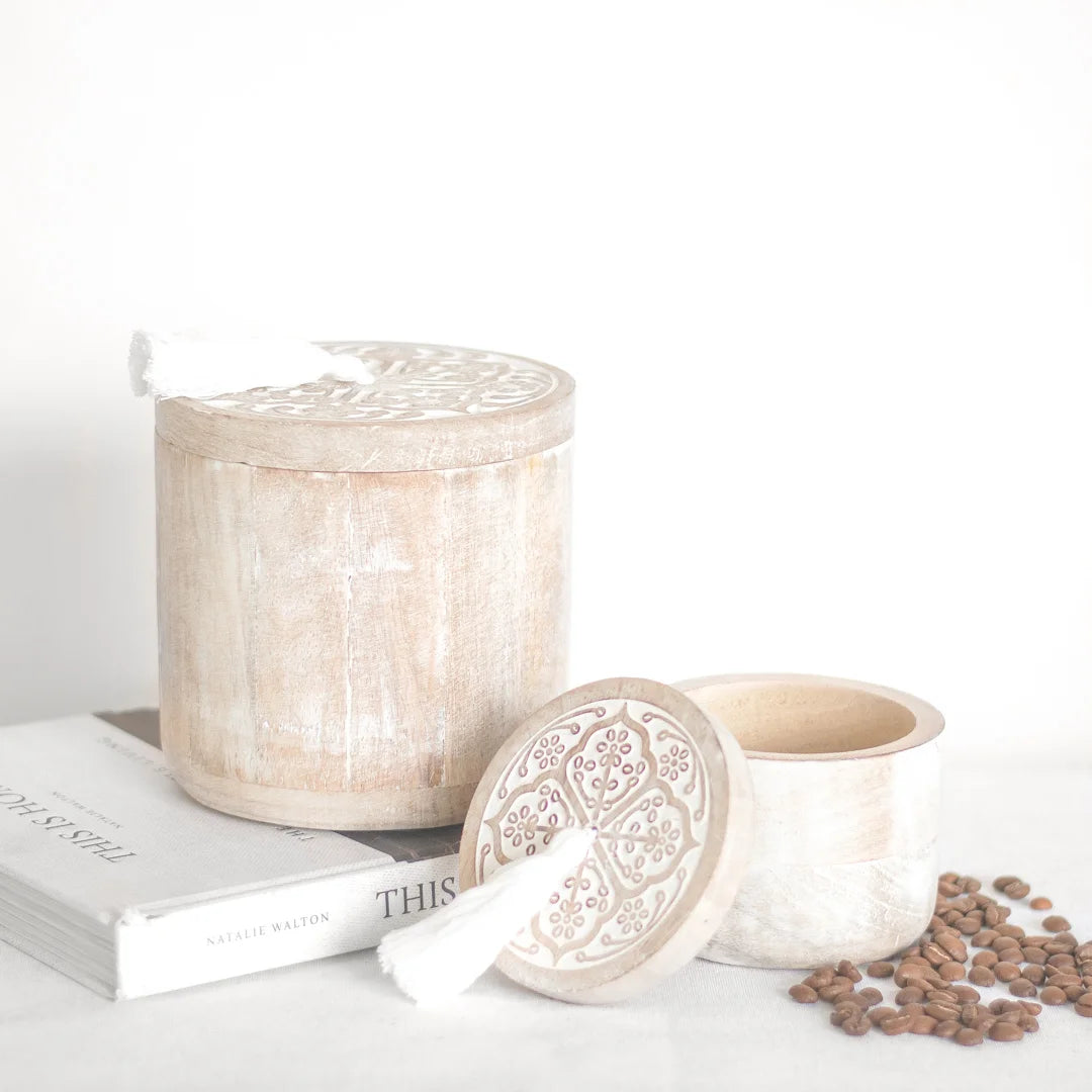 Wood Boxes with tassle Lids