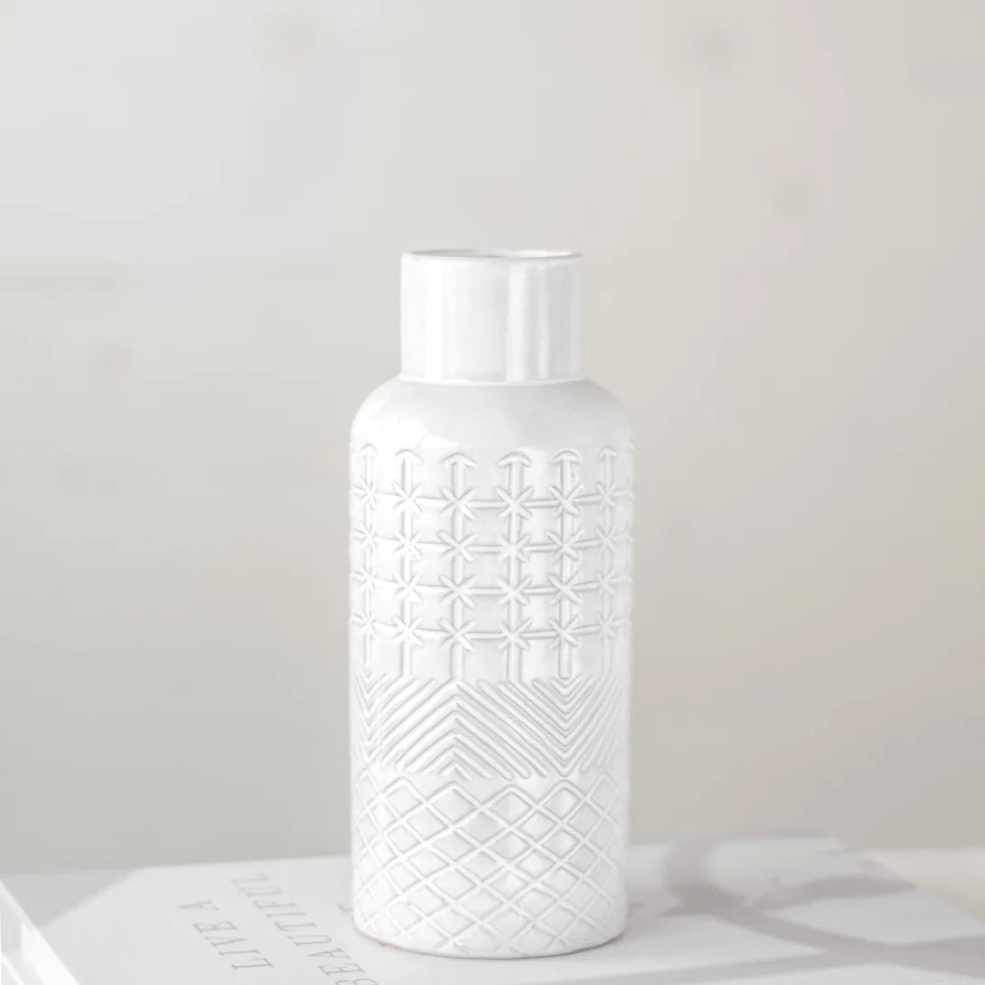 White Boho Vase