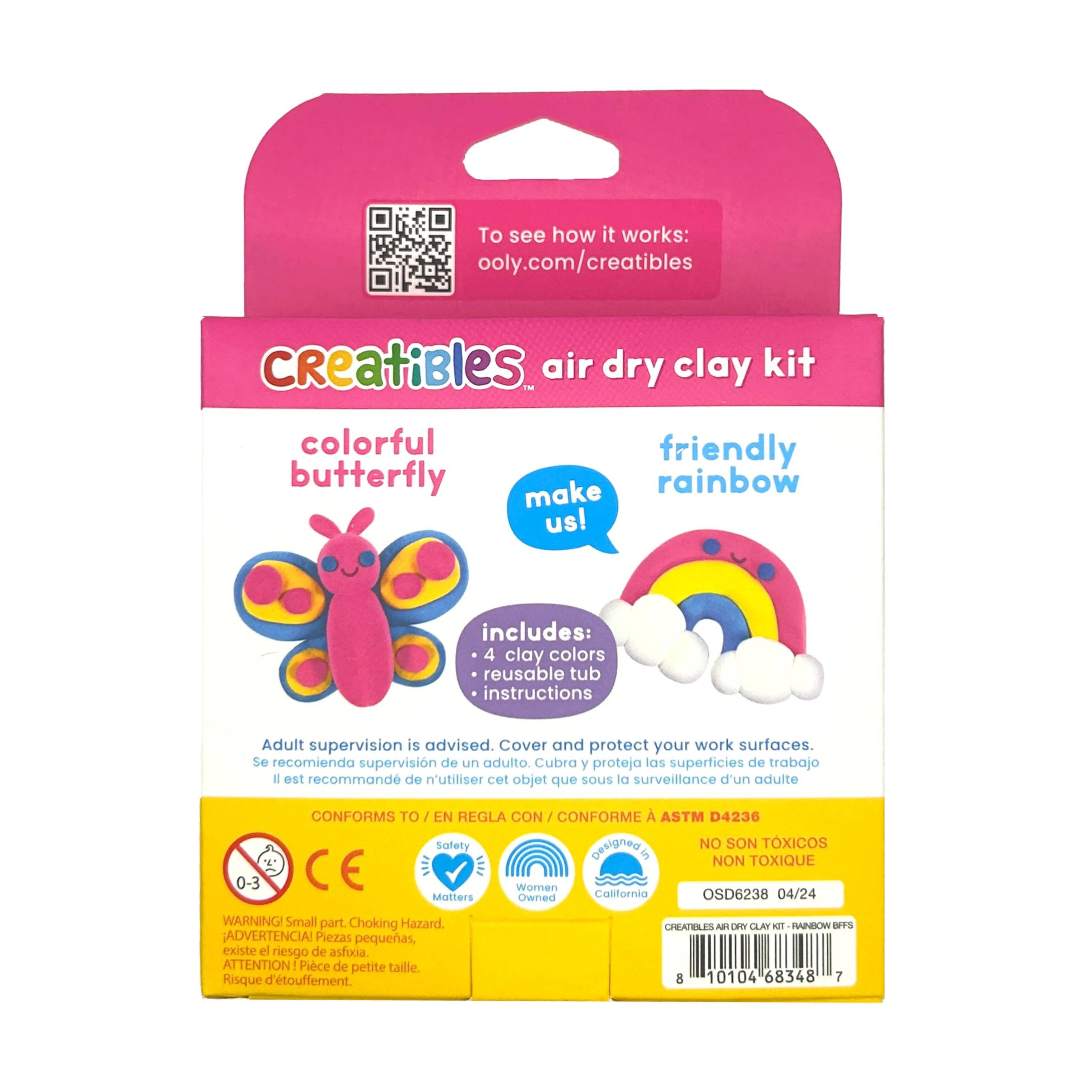 Creatibles Air Dry Clay Kit - Rainbow Pals