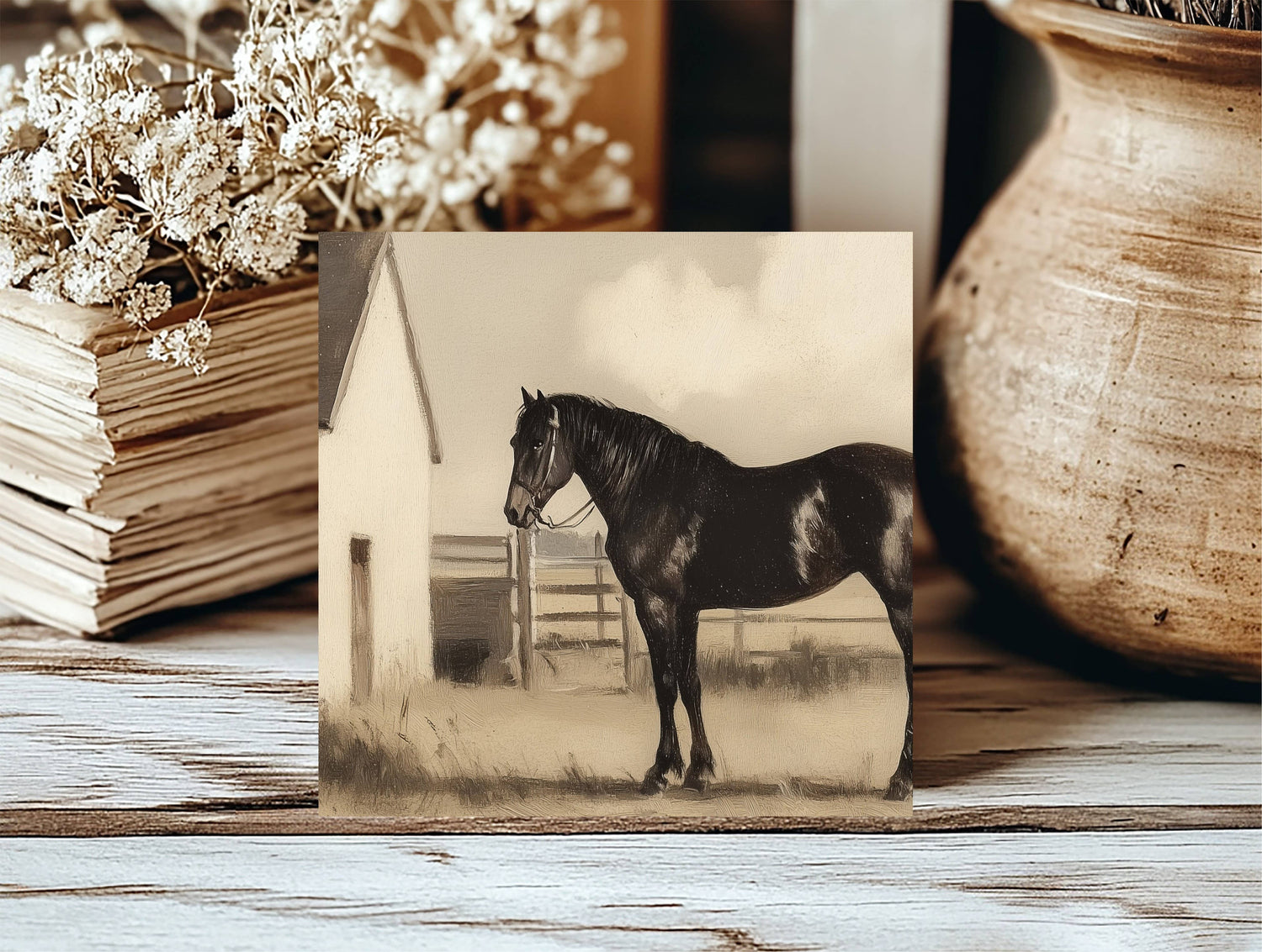 Insert Black Horse for Square Frame