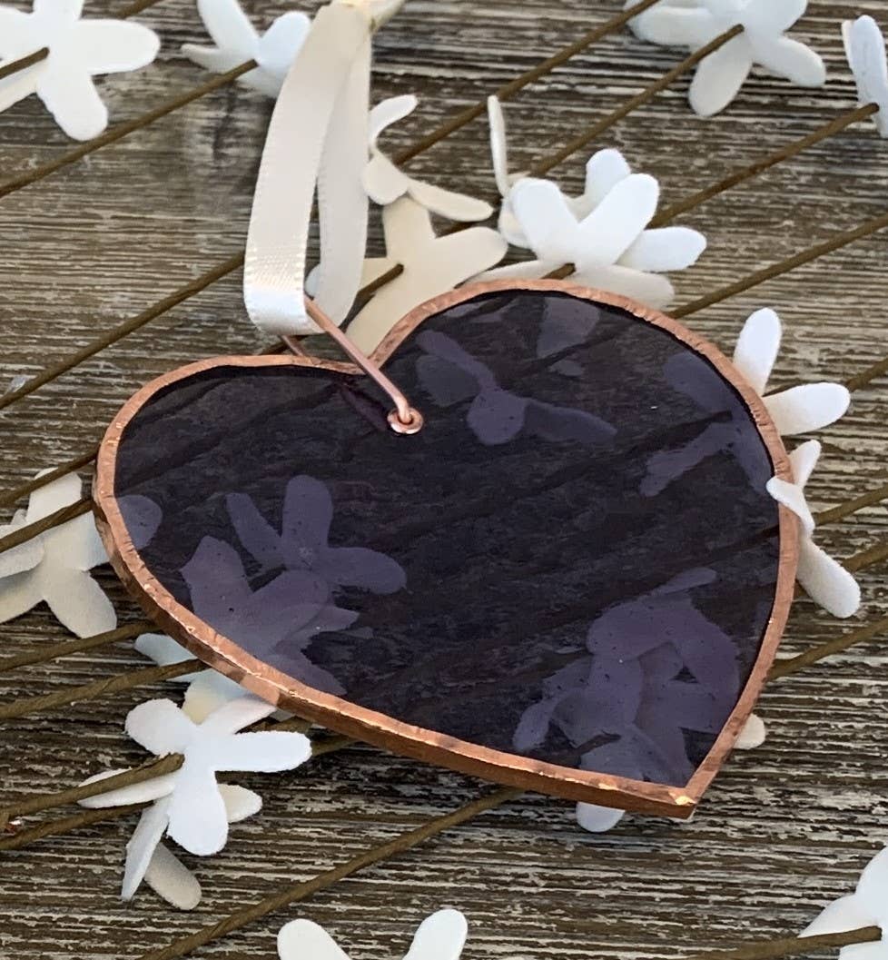 Mom Love You Back: Handmade Stained Glass Heart 7801