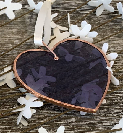Mom Love You Back: Handmade Stained Glass Heart 7801