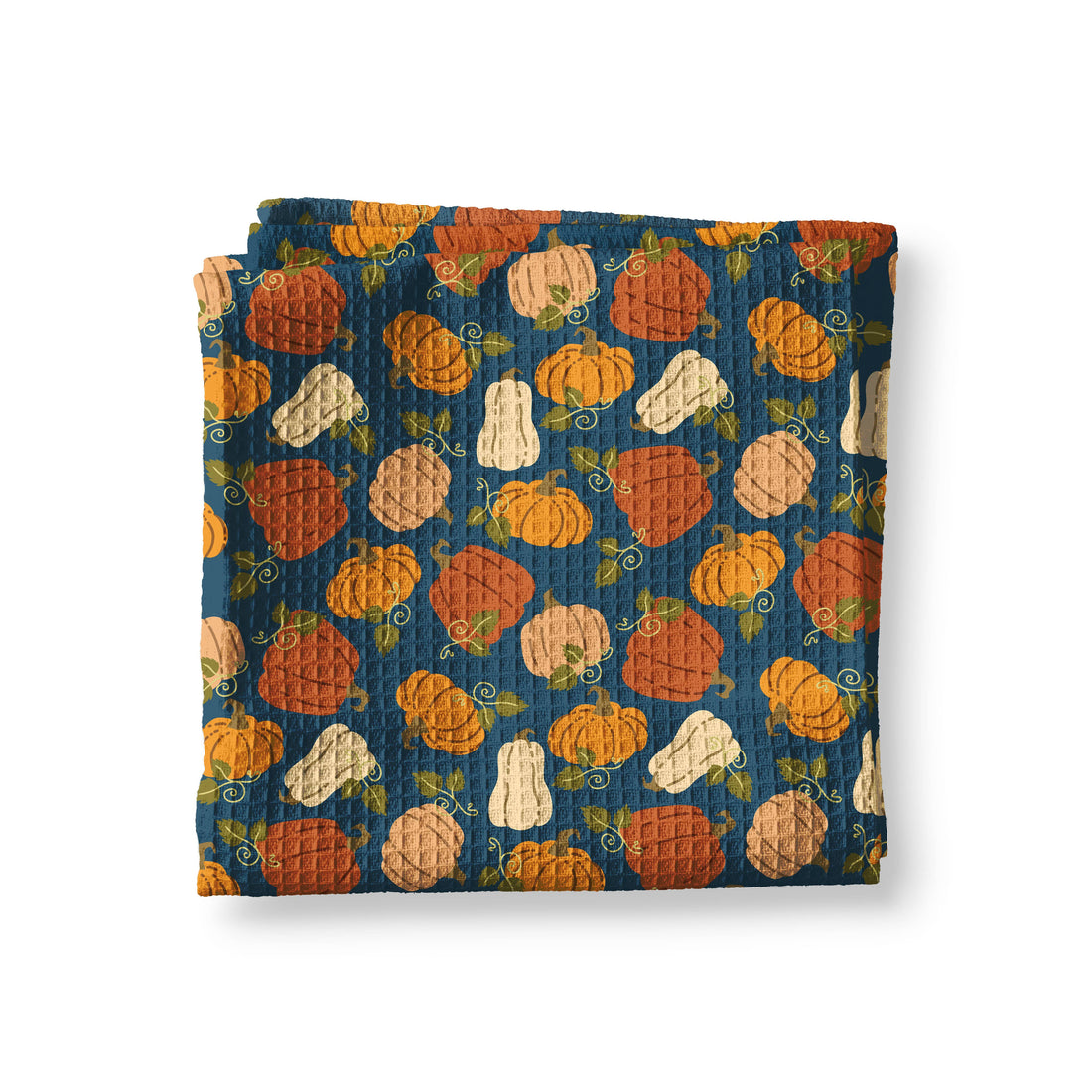 Pumpkin Fall Botanical Floral Autumn Kitchen Towel Waffle