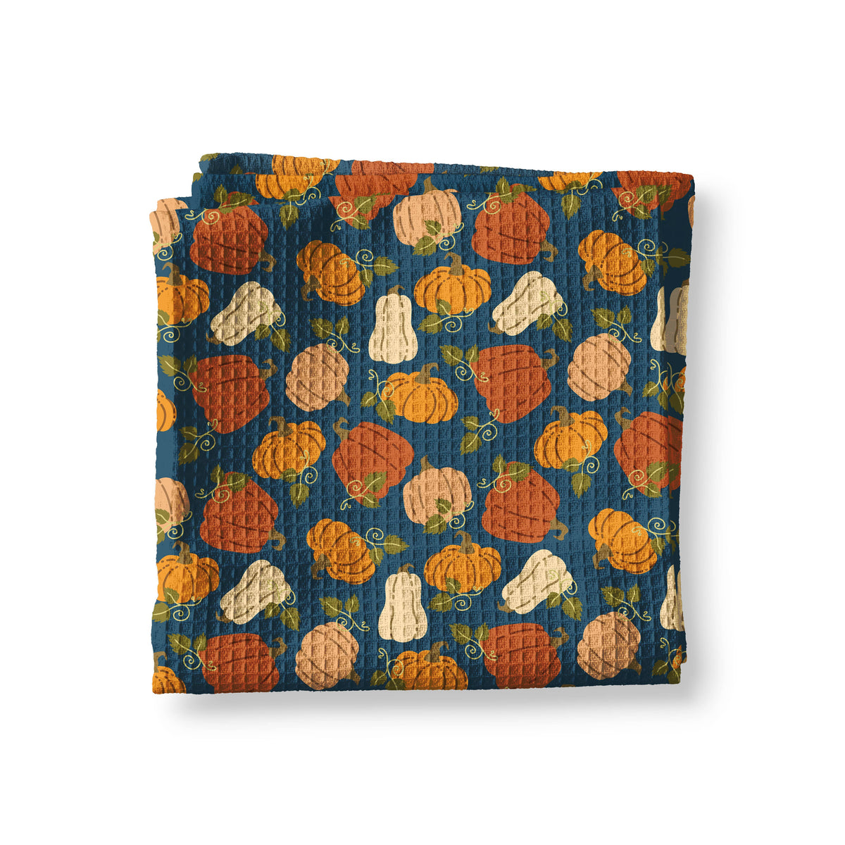 Pumpkin Fall Botanical Floral Autumn Kitchen Towel Waffle
