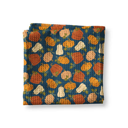 Pumpkin Fall Botanical Floral Autumn Kitchen Towel Waffle