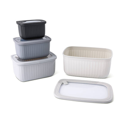 8pc Ribbed Rectangle Storage Bowls