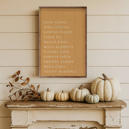 Autumn Activities List Gold