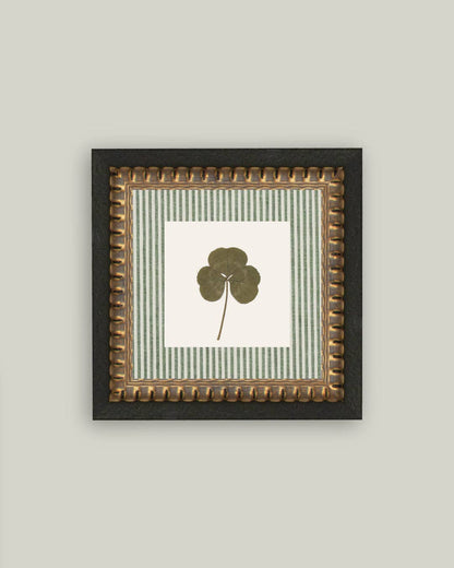 Clover on Stripes Framed Antique Art